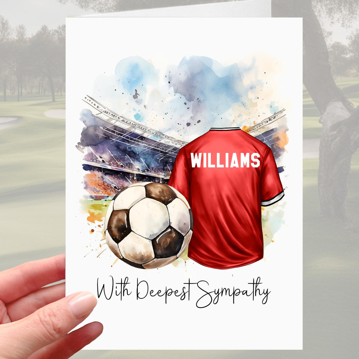 Football Sympathy Card Manchester Football Grief Mourning Soccer Red