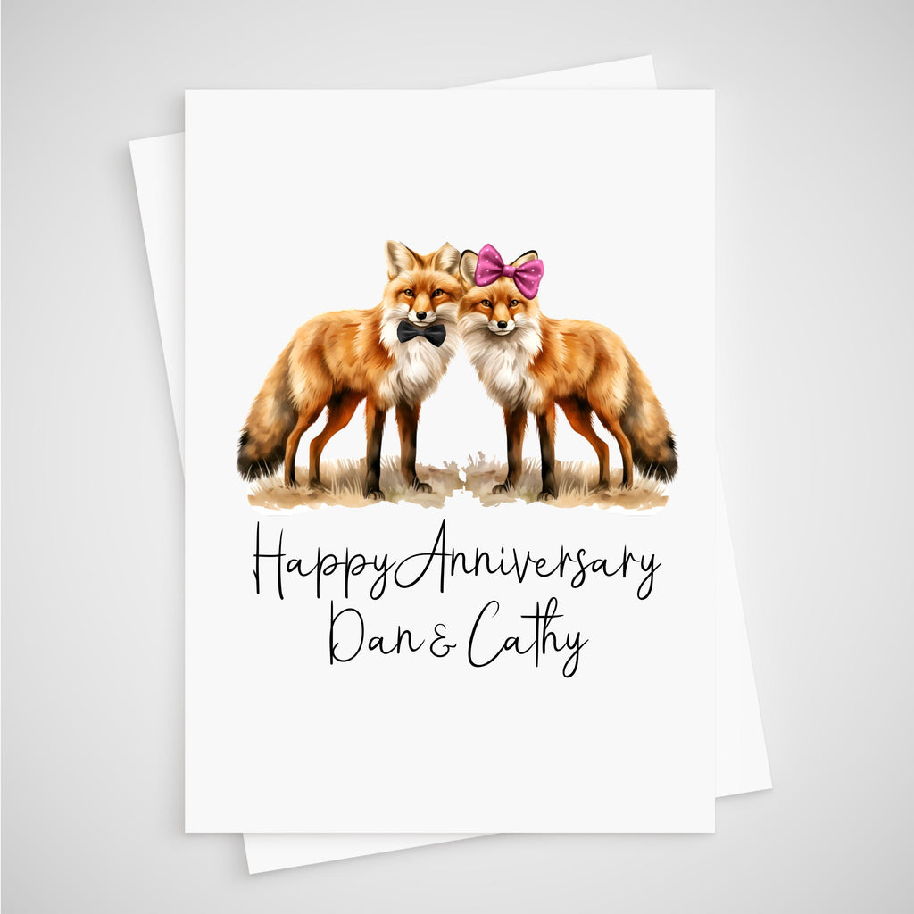 Fox Anniversary Card Personalised