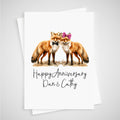 Fox Anniversary Card Personalised