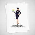 Personalized Flight Attendant Congratulations Card