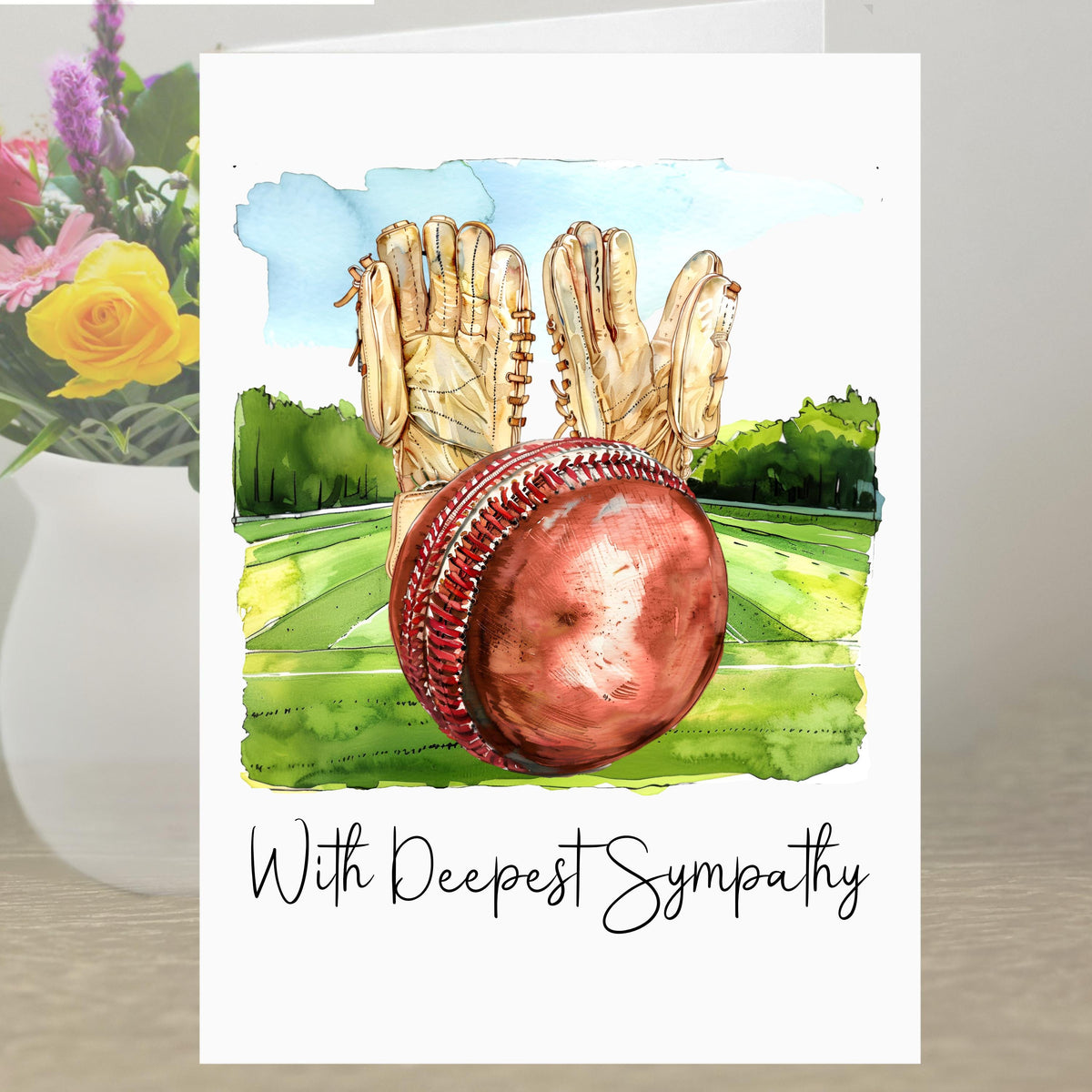 Cricket Sympathy Card Grief Mourning Sport
