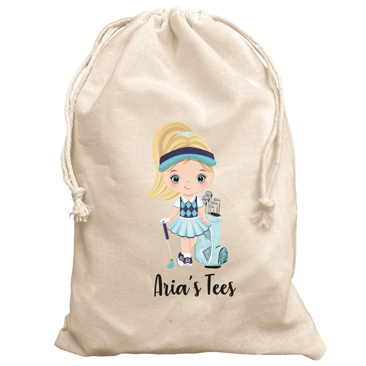 Girls Golf Ball & Tee Bag Golfer Gift Set Personalised