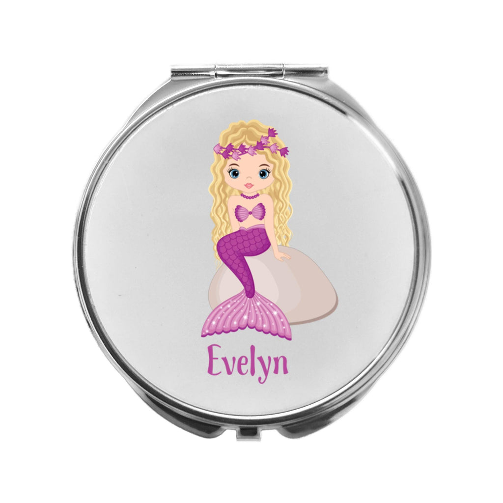 Mermaid Compact Mirror Personalised Girl