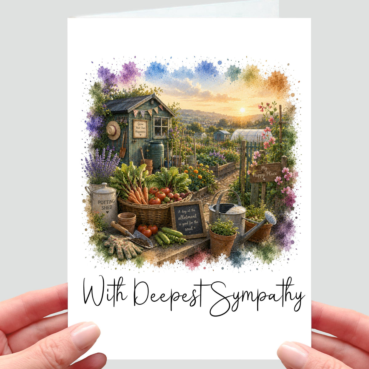 Allotment Sympathy Card Grow Vegetables Grief Mourning Bereavement
