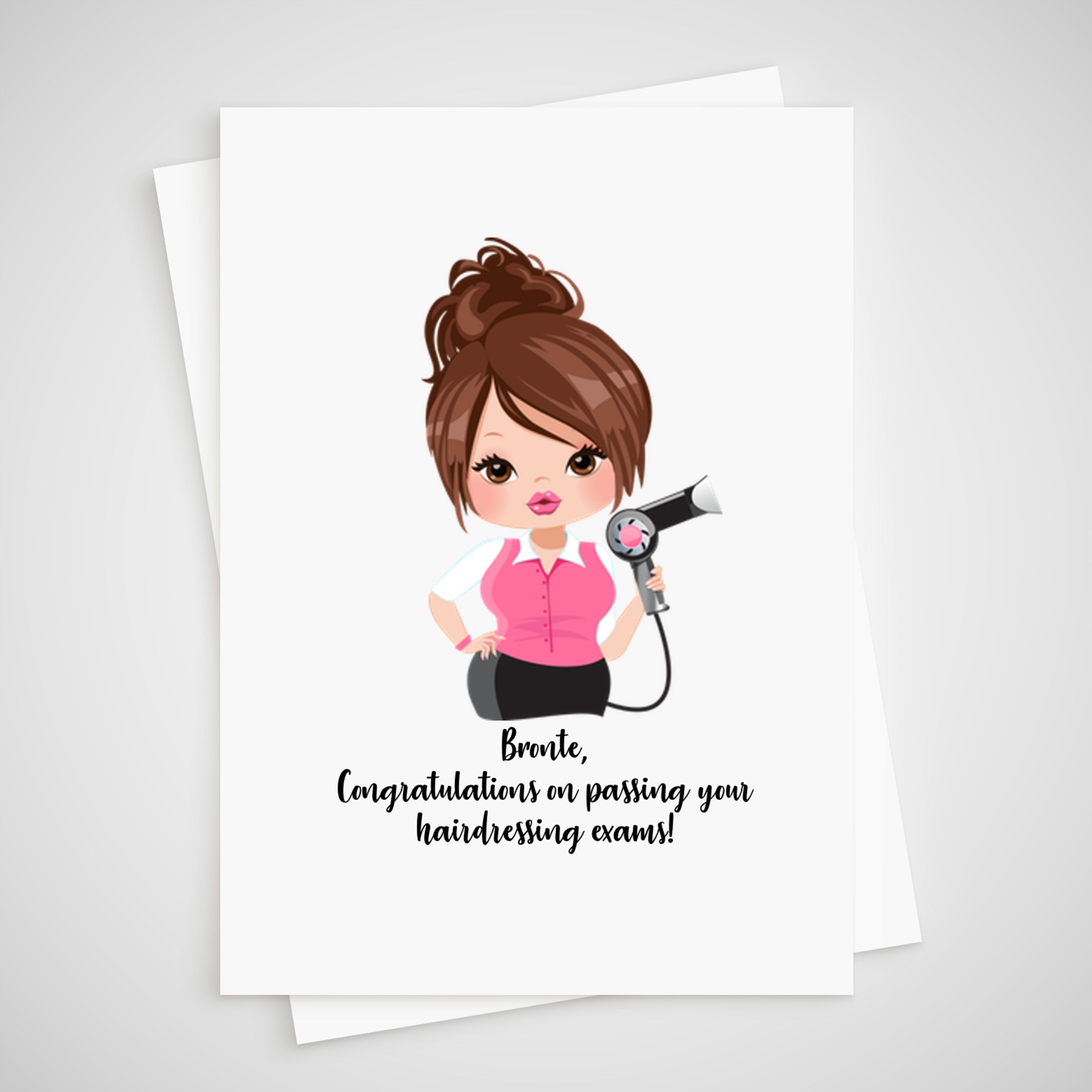 Hairdresser Congratulatons Card Personalised passing exams qualified
