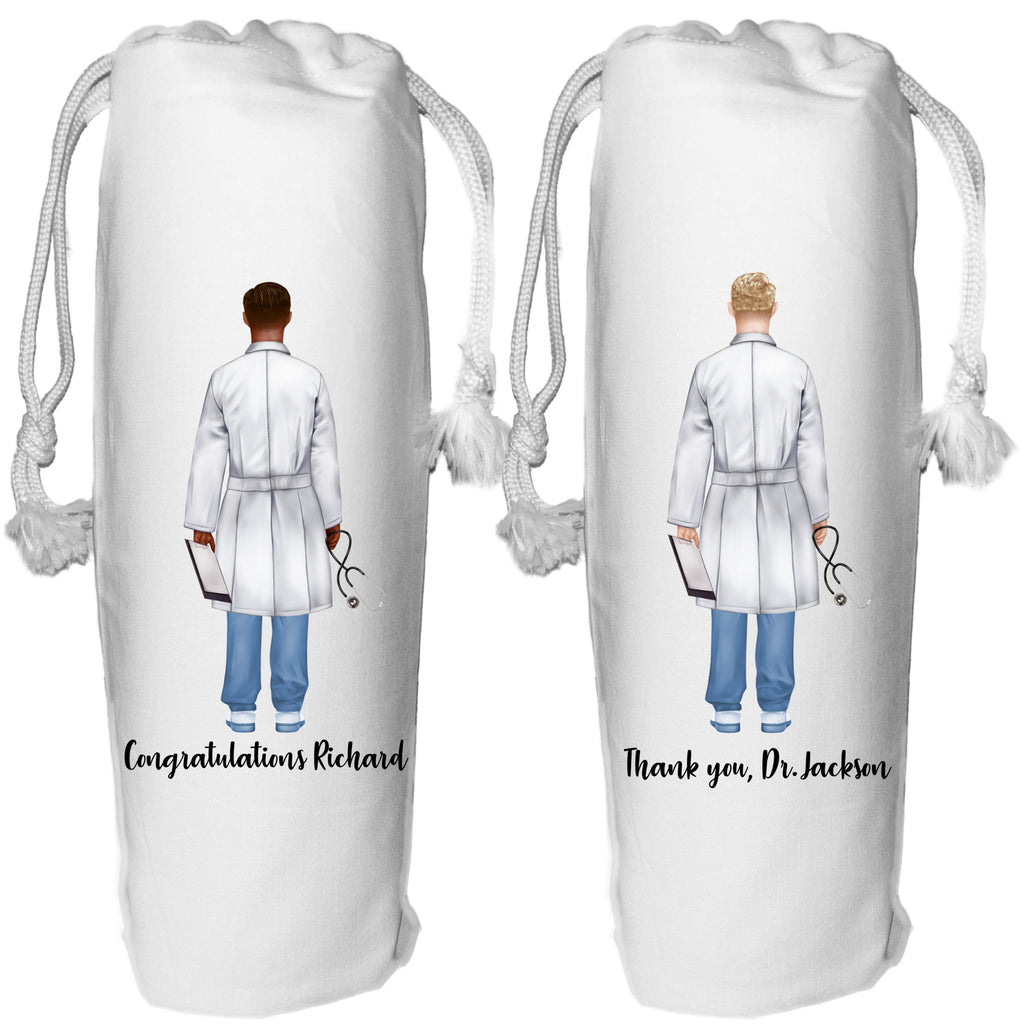 Wine Bag gift Personalised for Doctor - whisky champagne