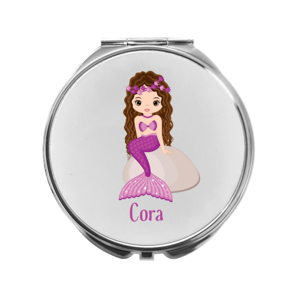 Mermaid Compact Mirror Personalised Girl