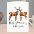 Deer Anniversary Card Personalised