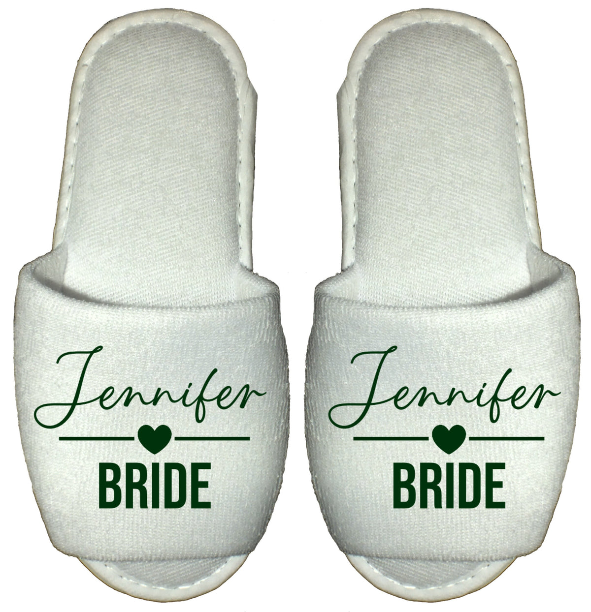 Bridesmaid & Bride Spa Slippers Personalised Flip Flops Pink Green Blue Purple
