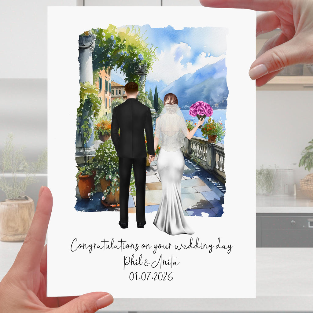 Personalized Lake Como Wedding Card: Italy Destination Wedding
