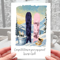 Snowboard Engagement Card Personalised Snowboarding Slopes Snow