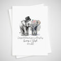 Elephant Wedding Card Personalised Bride & Groom