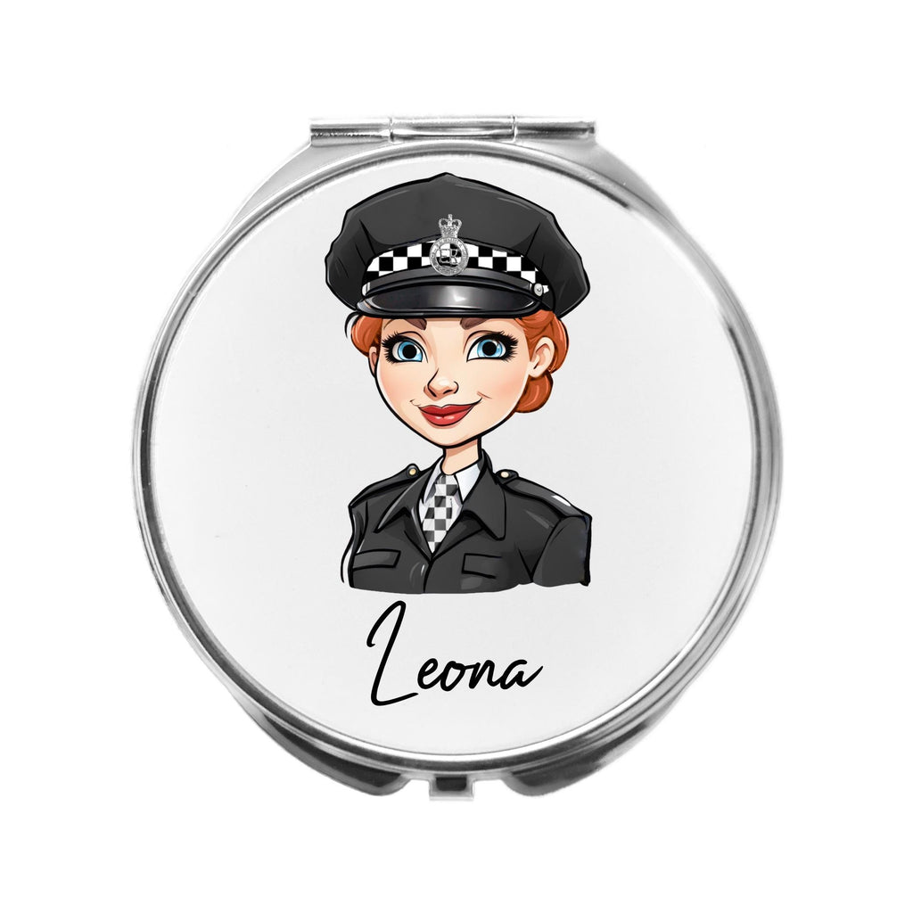 Police Woman Mirror Personalised Compact Gift for Police Officer Passing out