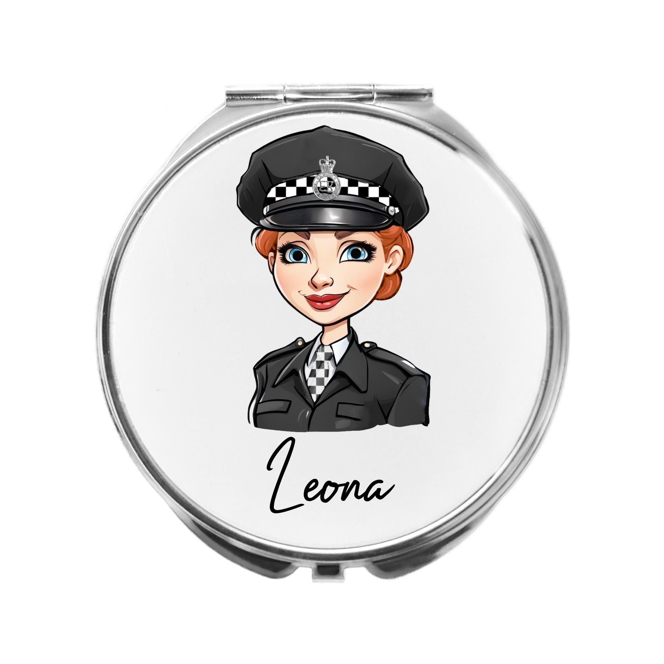 Police Woman Mirror Personalised Compact Gift for Police Officer Passing out