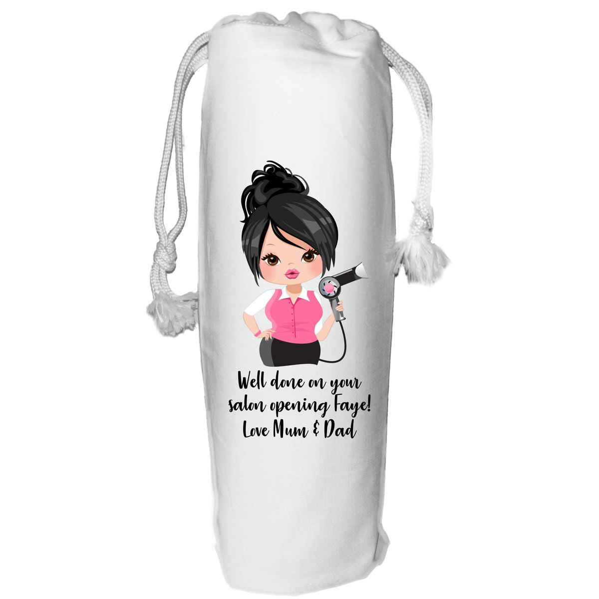 Hairdresser Wine Bag Personalised Gift for Salon Wedding New Job Thank you