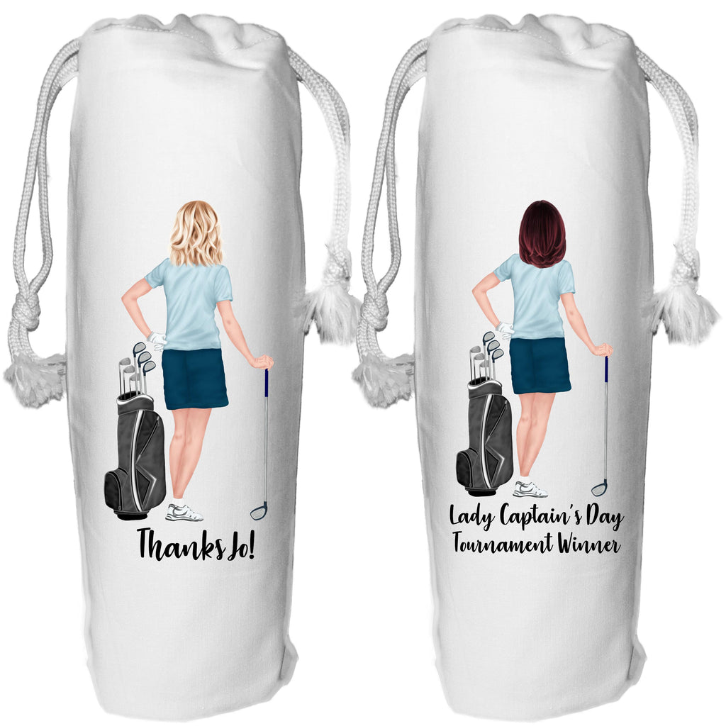 Golf Wine Bag Personalised for her Lady Captains Day gift President