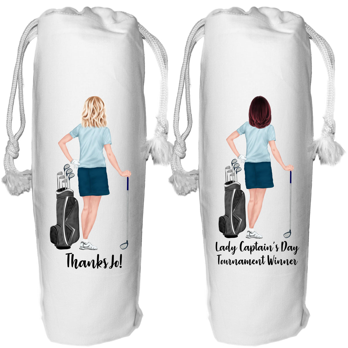 Golf Wine Bag Personalised for her Lady Captains Day gift President
