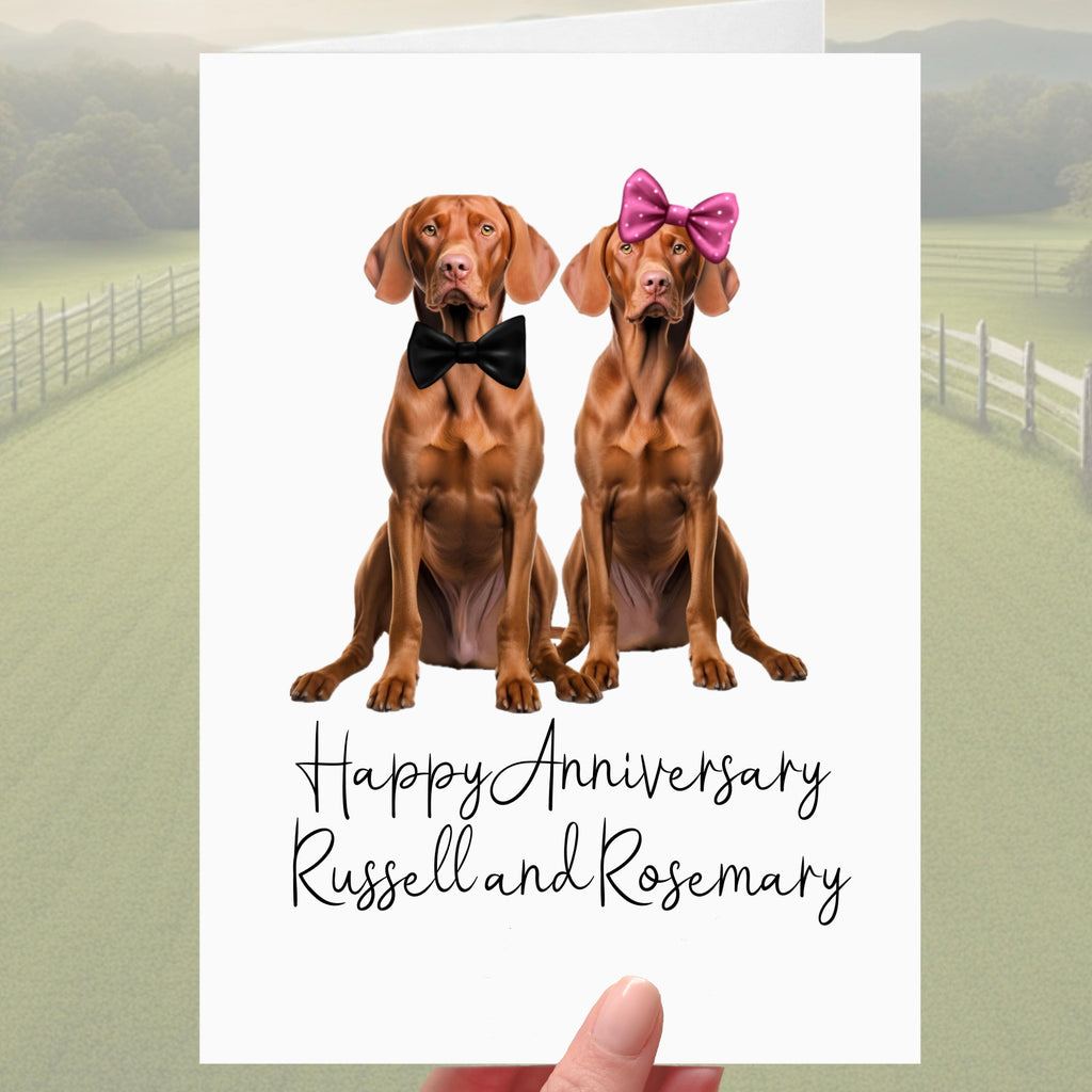 Vizsla Anniversary Card Personalised Dog