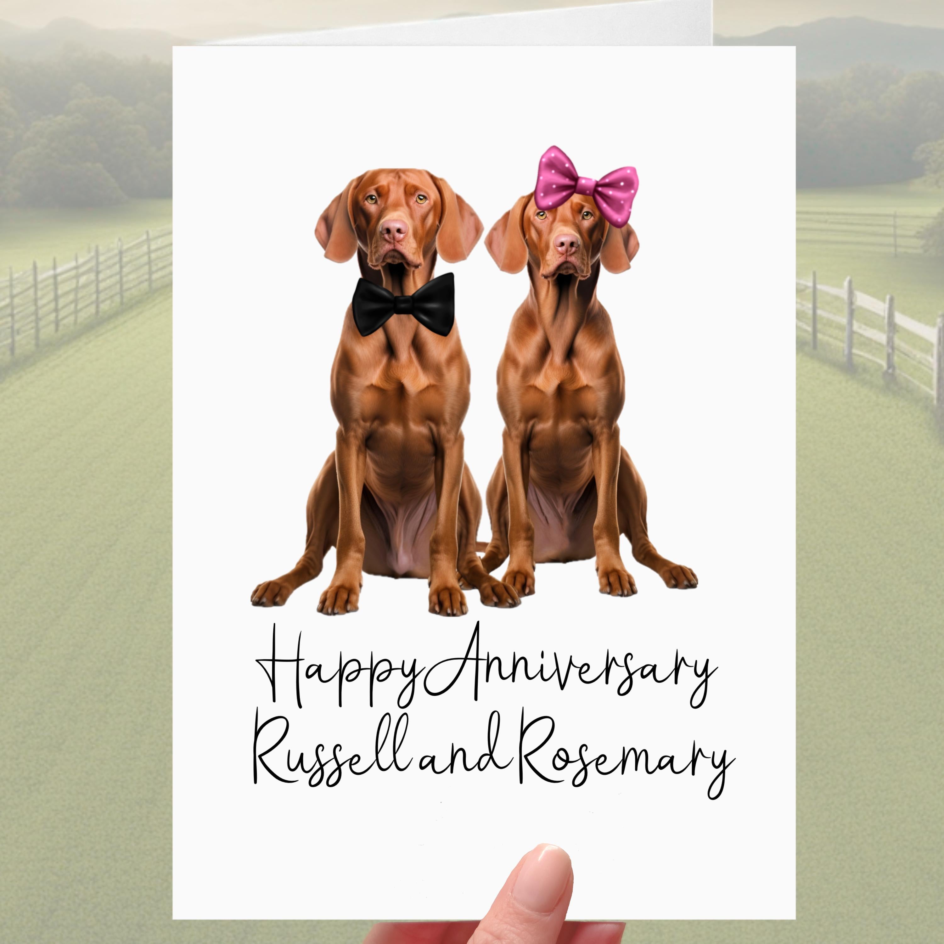 Vizsla Anniversary Card Personalised Dog