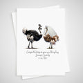 Ostrich Wedding Card Personalised Bride & Groom