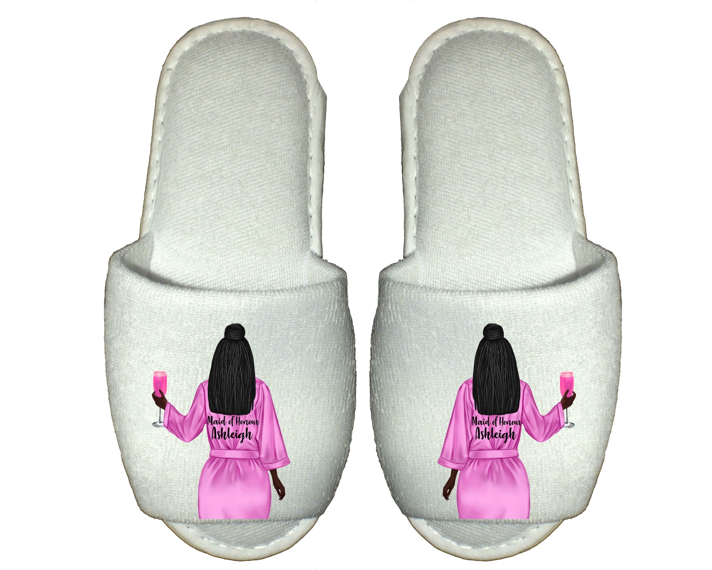 Personalized Bridesmaid Spa Slippers, Bride, Bridal Party Gift, Wedding Morning, Getting Ready Gift
