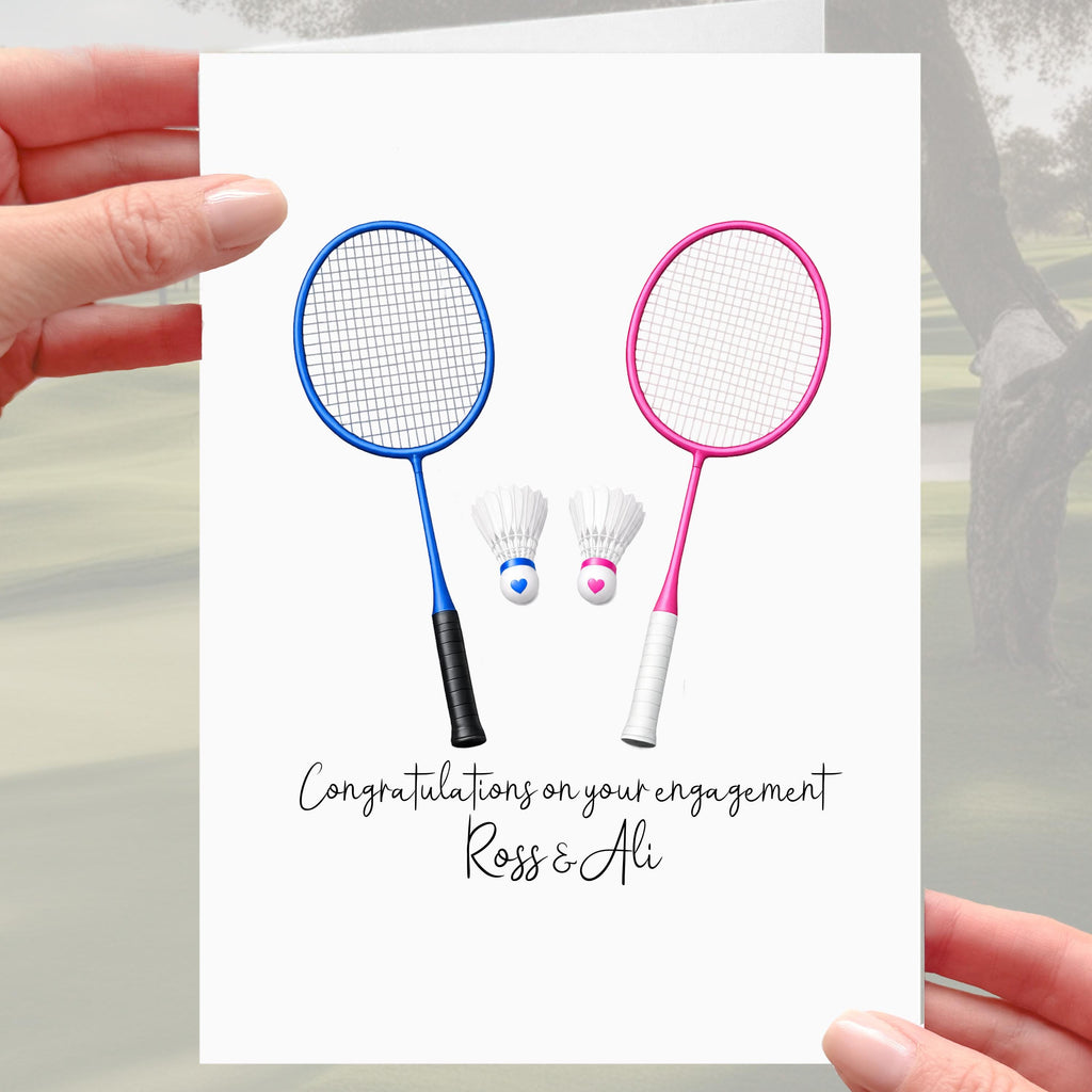 Badminton Engagement Card Personalised