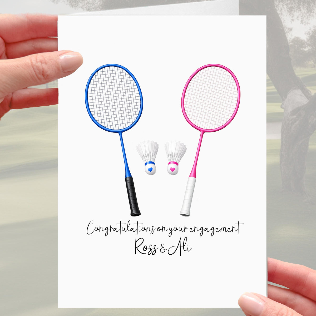 Badminton Engagement Card Personalised