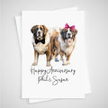 St Bernard Anniversary Card Personalised Dog