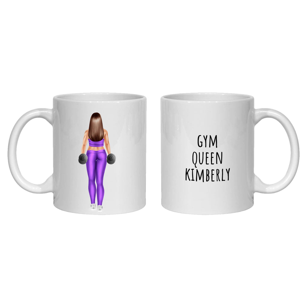 Gym Mug Gift Personalised for her Dumbbells, Weightlifting, Fitness
