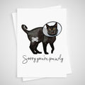 Cat Get Well Card Cone of Shame Sorry you're pawly poorly
