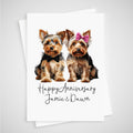 Yorkshire Terrier Anniversary Card Personalised Dog