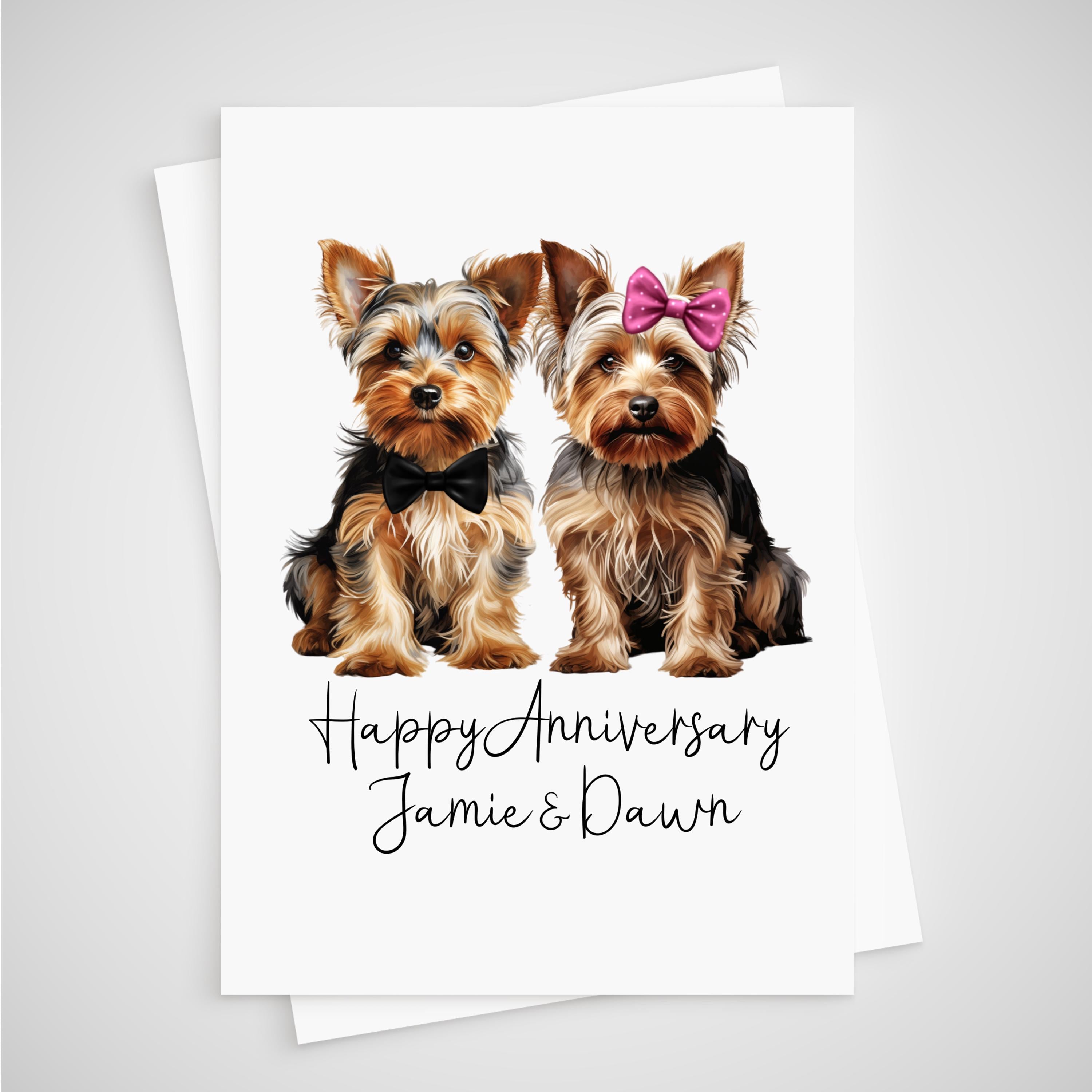 Yorkshire Terrier Anniversary Card Personalised Dog