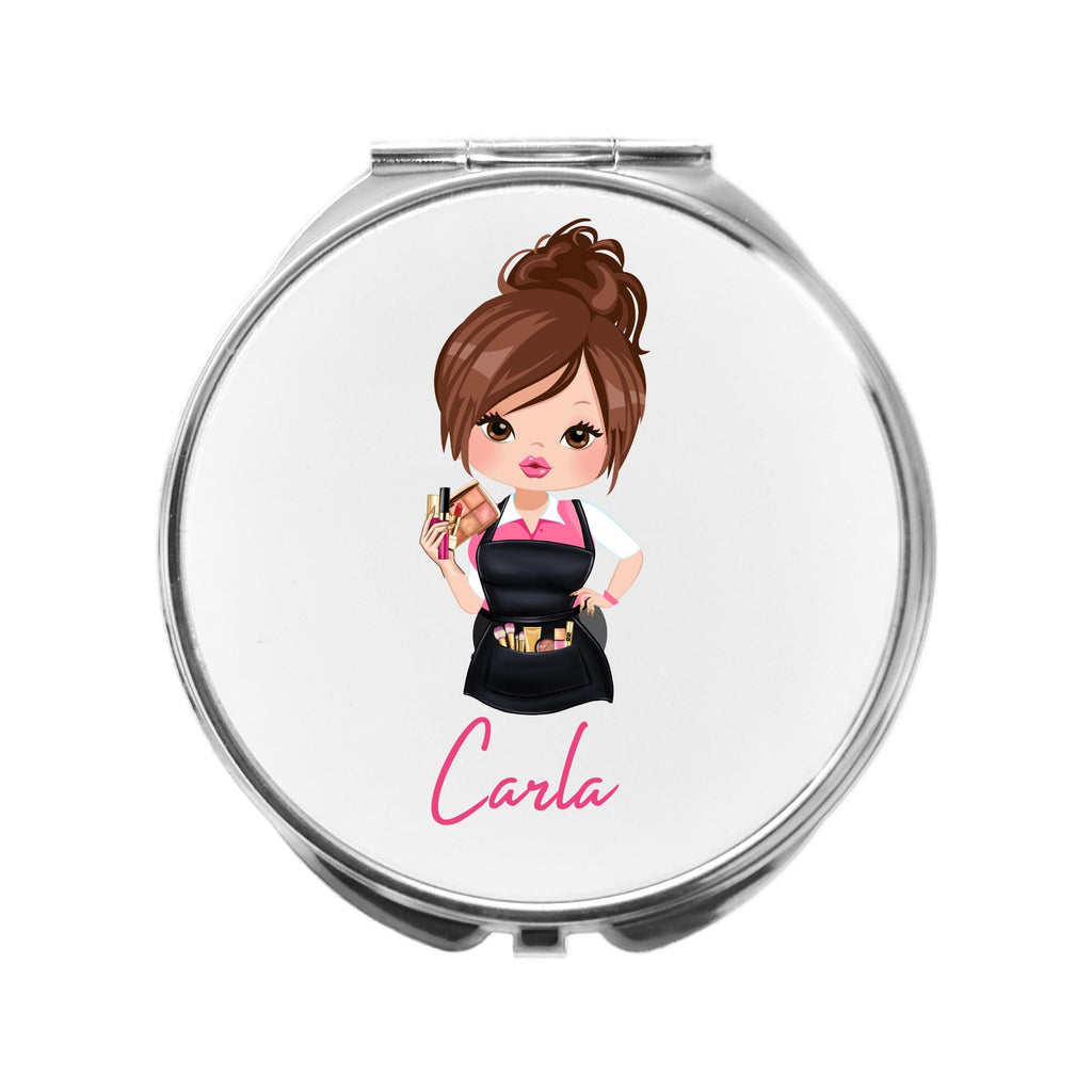Makeup Artist Mirror Personalised Compact Gift for Beautician