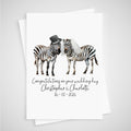 Zebra Wedding Card Personalised Bride & Groom