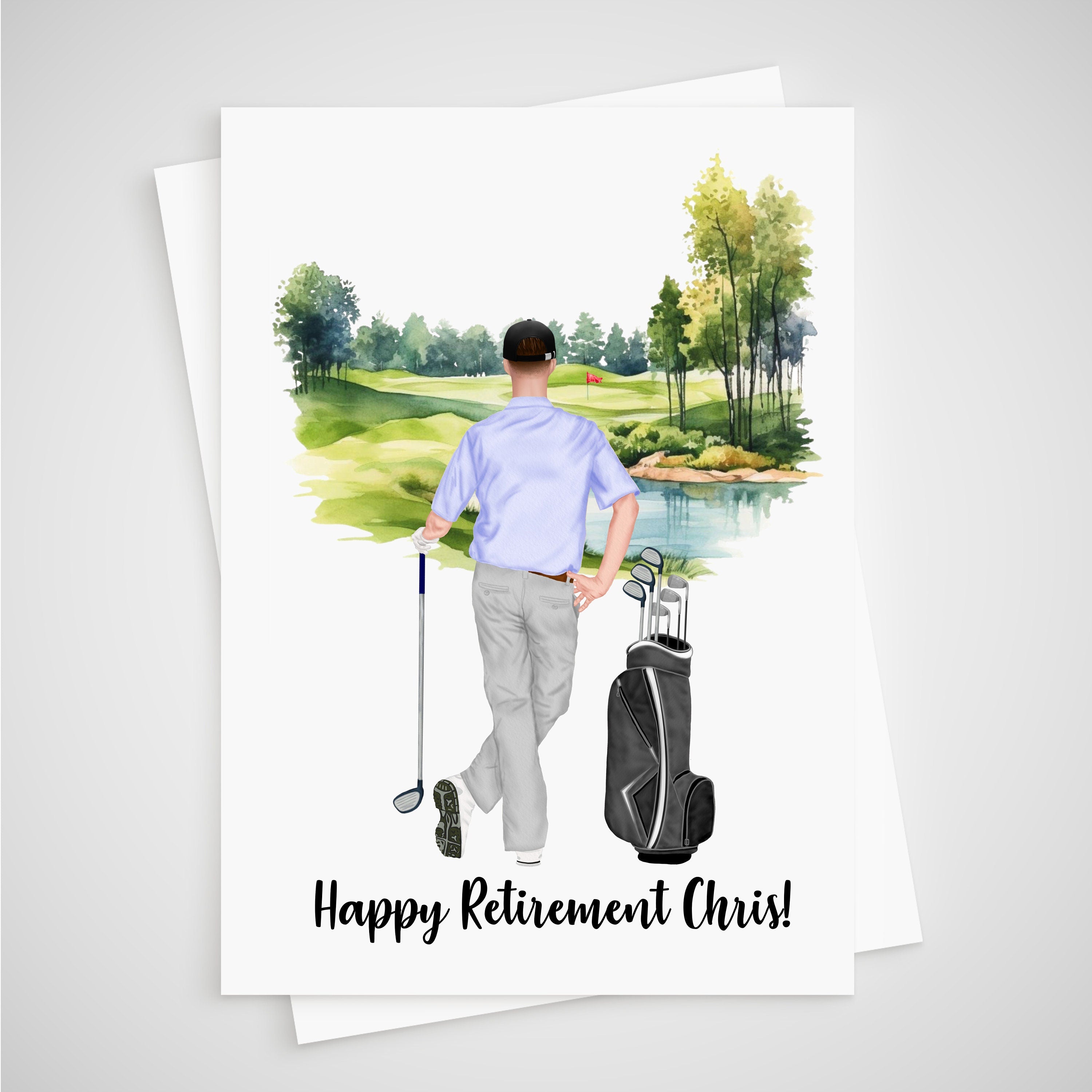 Golf Card retirement Personalised Man Golfer Dad Retired