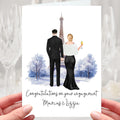Winter Paris Engagement Card Personalised Eiffel Tower France Snow