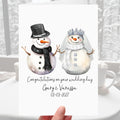 Snowman Wedding Card Personalised Snow Winter