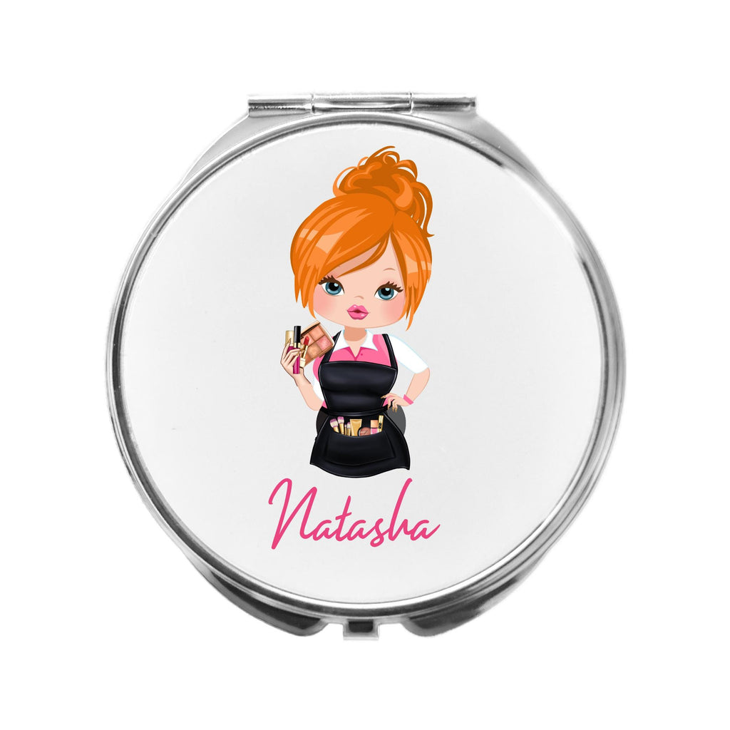 Makeup Artist Mirror Personalised Compact Gift for Beautician