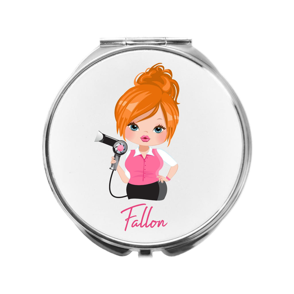 Hairdresser Mirror Personalised Compact Gift for Hair Stylist