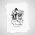 Save the Date Elephant Wedding Card Personalised Bride & Groom