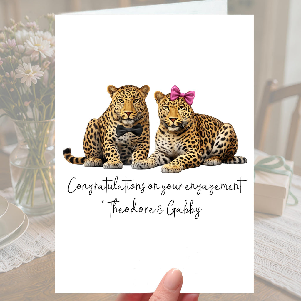 Leopard Engagement Card Personalised Big Cat Safari