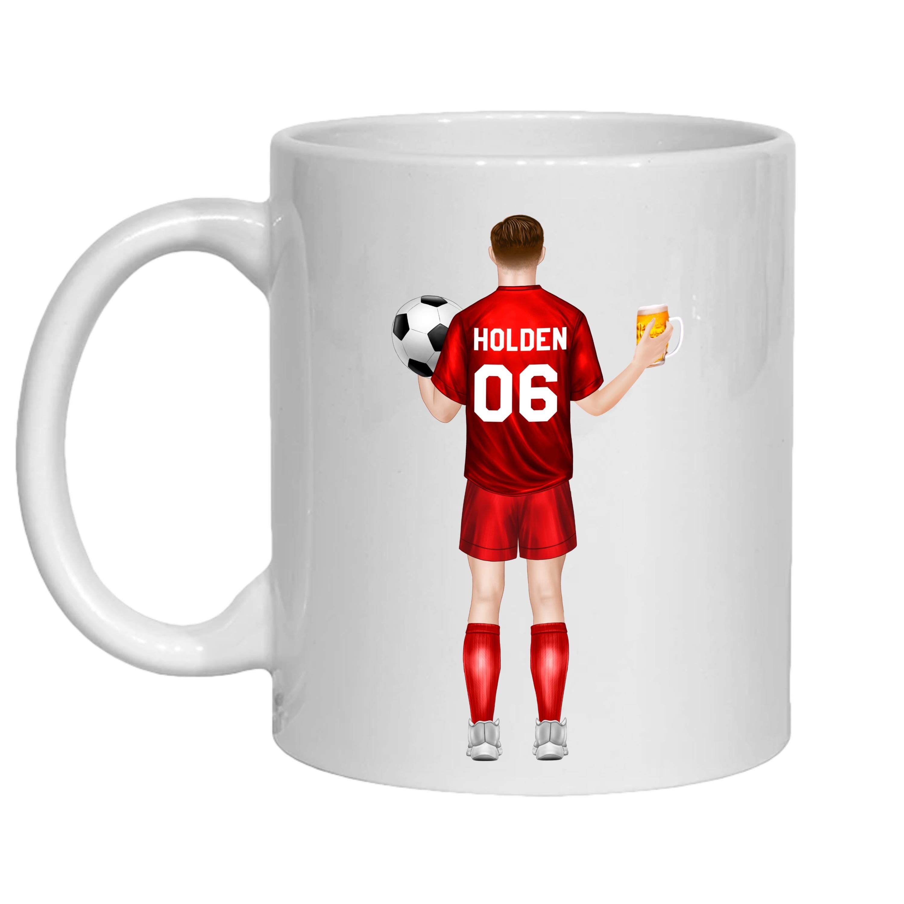 Personalised Football Mug – Soccer gift for dad, brother, son