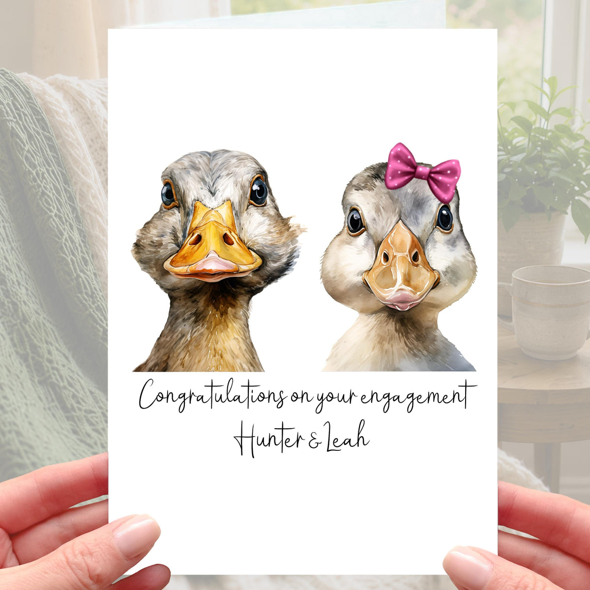 Duck Engagement Card Personalised