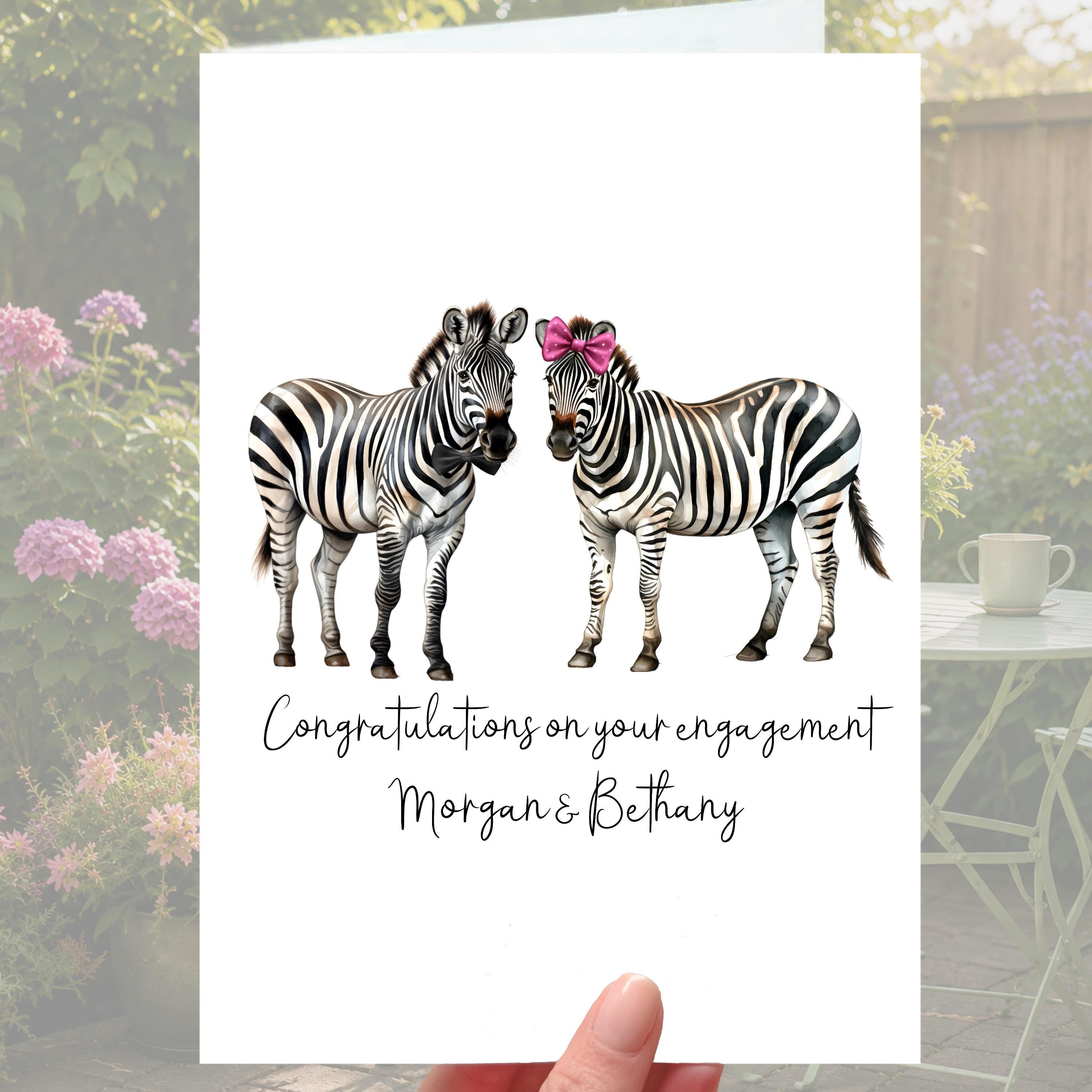 Zebra Engagement Card Personalised