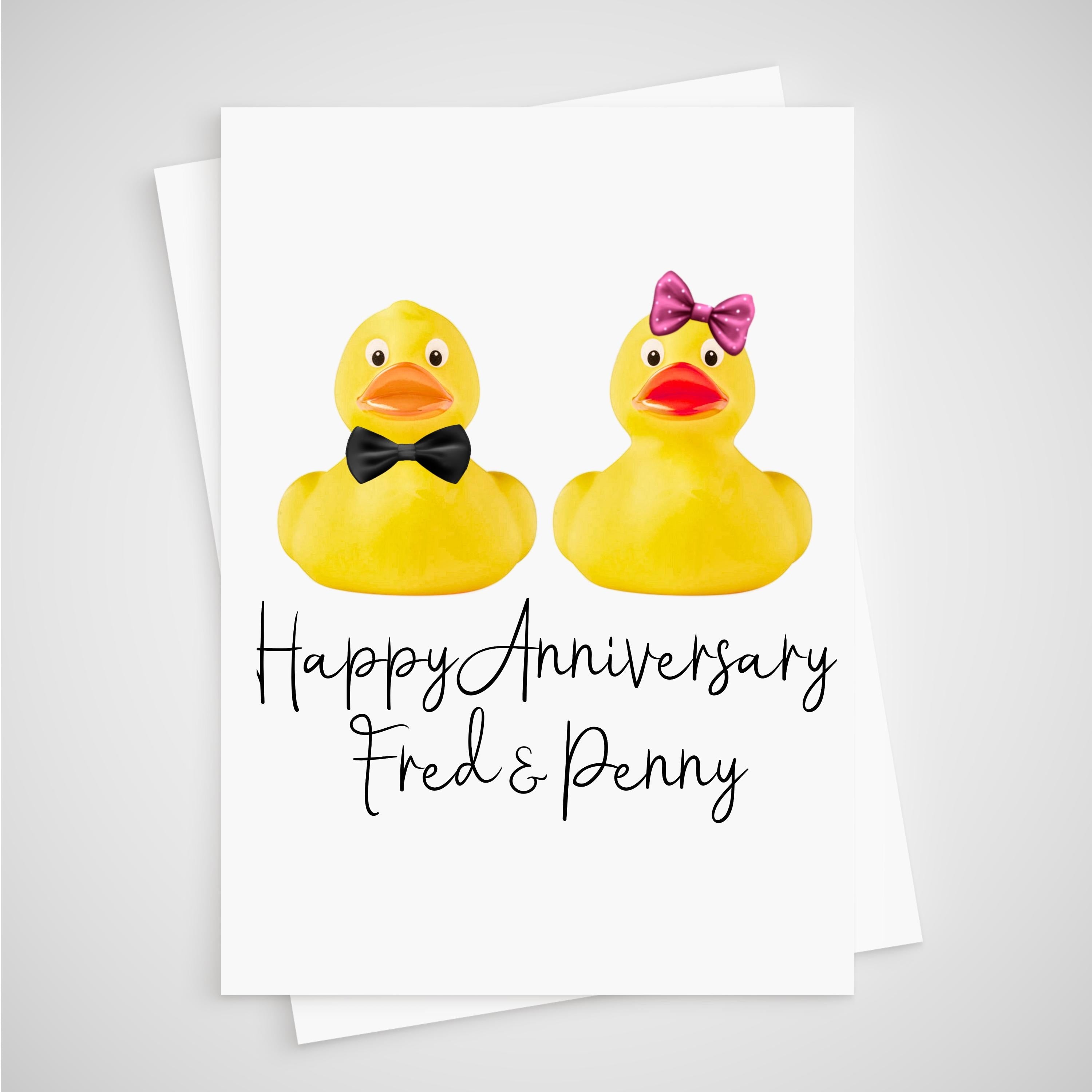 Rubber Duck Anniversary Card Personalised