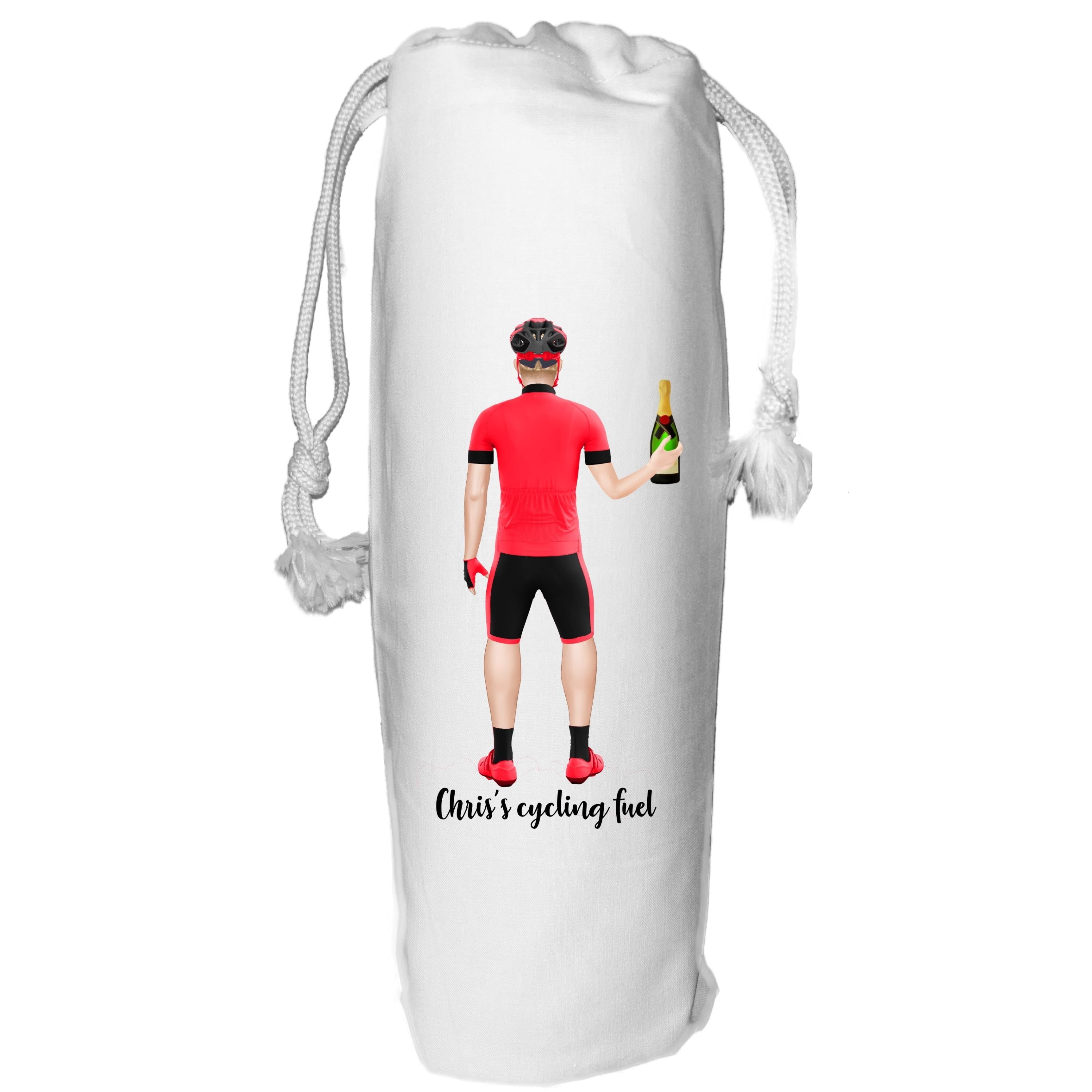 Cyclist Wine Bag Gift Personalised Bike Rider Cycling for him