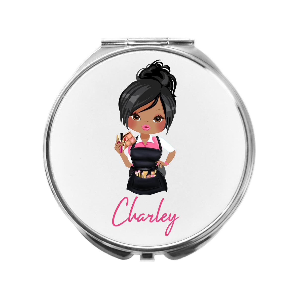 Makeup Artist Mirror Personalised Compact Gift for Beautician