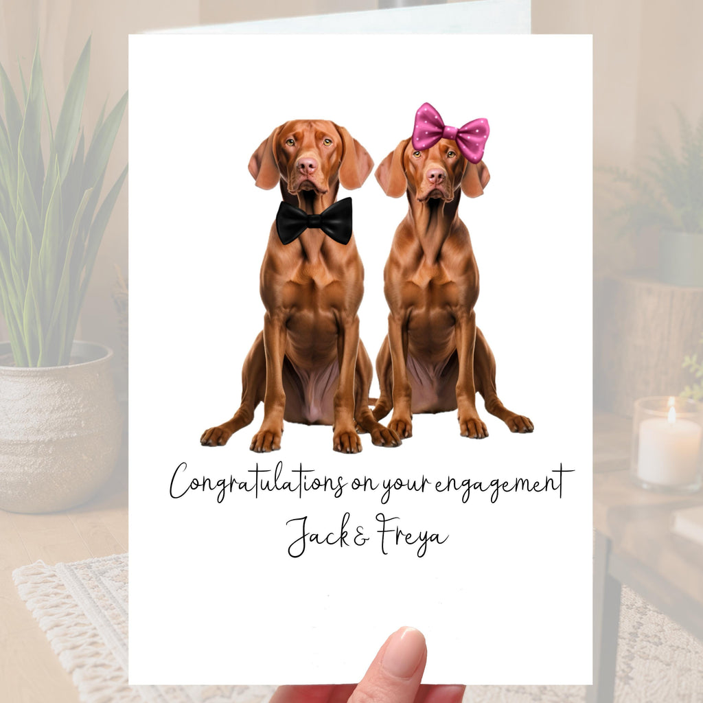 Vizsla Engagement Card Personalised Dog