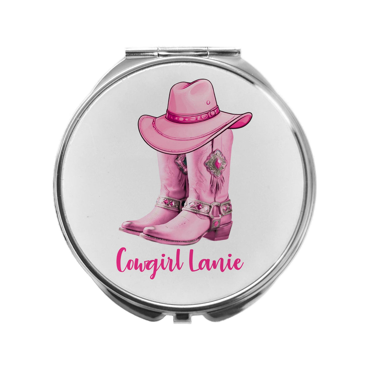 Cowgirl Mirror Compact Personalised Cowboy