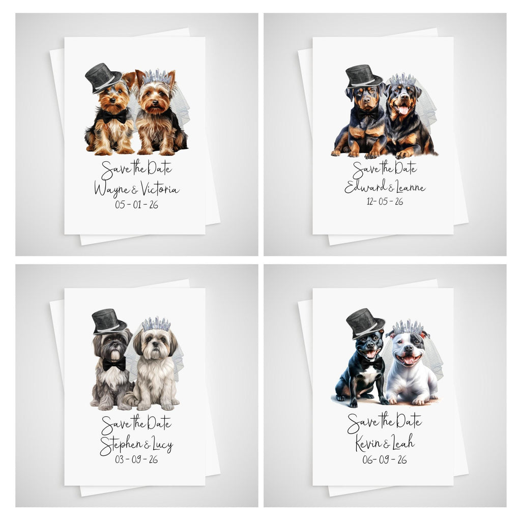 Personalized Dog Wedding Save the Date Card